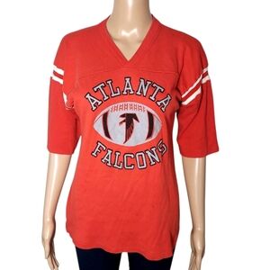 Vintage 80s Atlanta Falcons Womens Jersey T Shirt Size Large Red Logo 7
